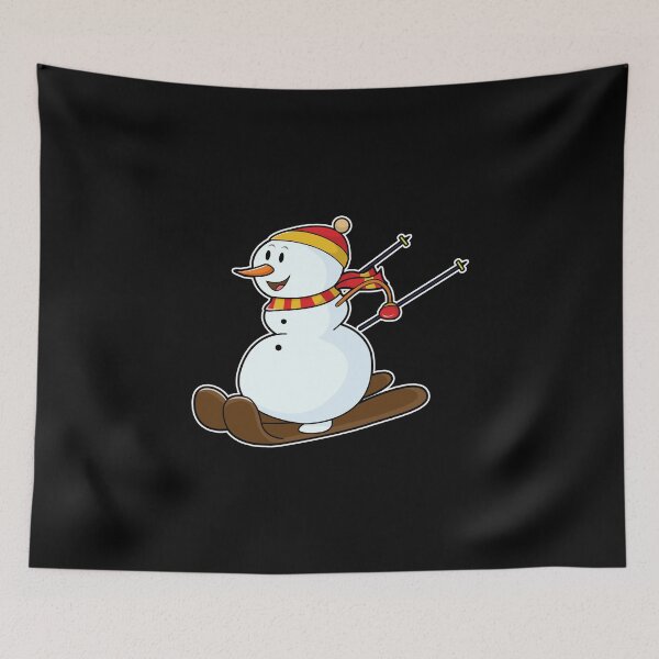 Item preview, Snowman as Skier with Skis & Cap designed and sold by Snabdesign84.