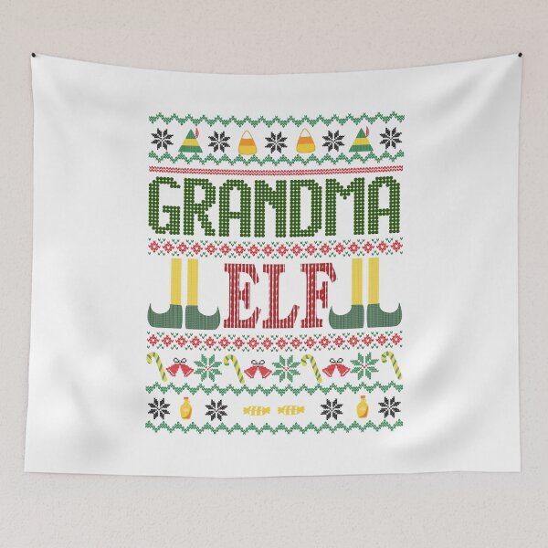 Item preview, Grandma Elf Buddy Movie Ugly Christmas Sweater White designed and sold by Sunny Collections.