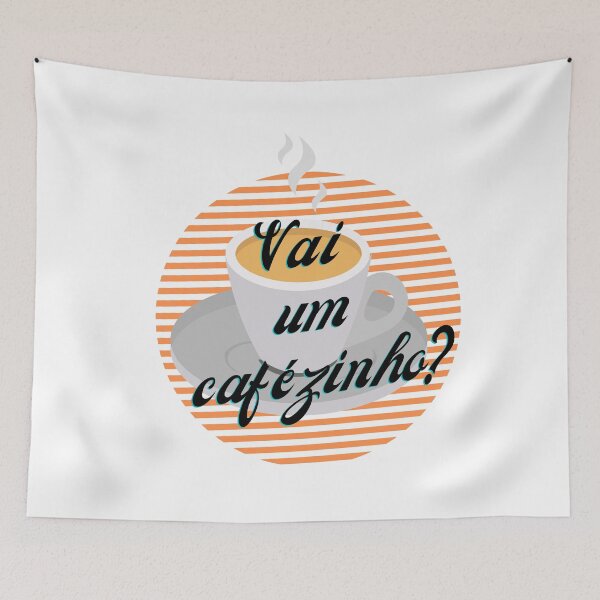 Item preview, Vai um cafézinho? Friendly Portuguese question. designed and sold by SaltedFreckles.