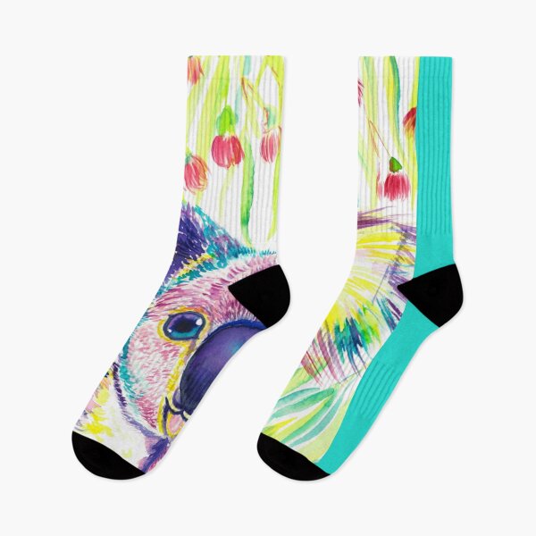 Item preview, Rainbow koala in blooming eucalyptus tree designed and sold by orangerinka.