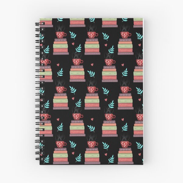 Item preview, Books and Coffee Pattern - Black designed and sold by Kittys-Art.