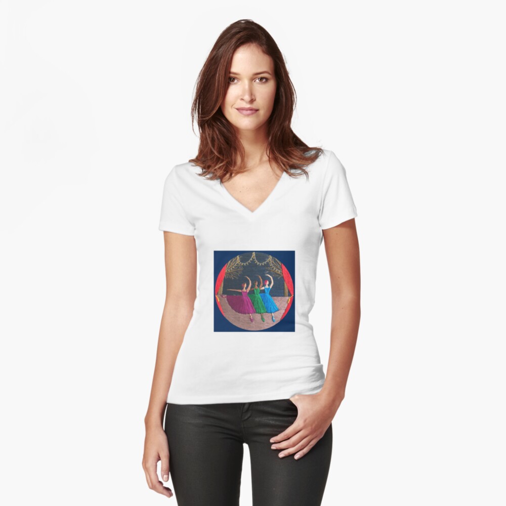 Item preview, Fitted V-Neck T-Shirt designed and sold by SewingSongbird.