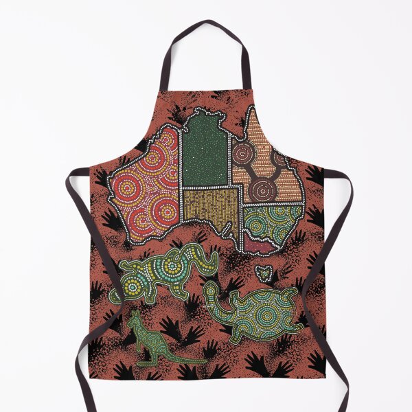 Item preview, Aboriginal Dot Indigenous Map Kangoroo and Turtle designed and sold by Olympique1359.