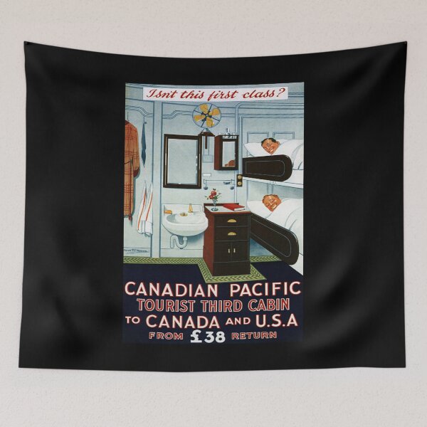 Item preview, retro classic Tourist third cabin poster designed and sold by CorasPosters.