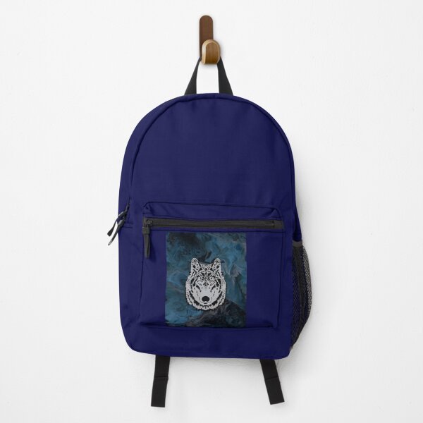 Item preview, Lonesome Linework Wolf on Blue Marble designed and sold by Slydell1.