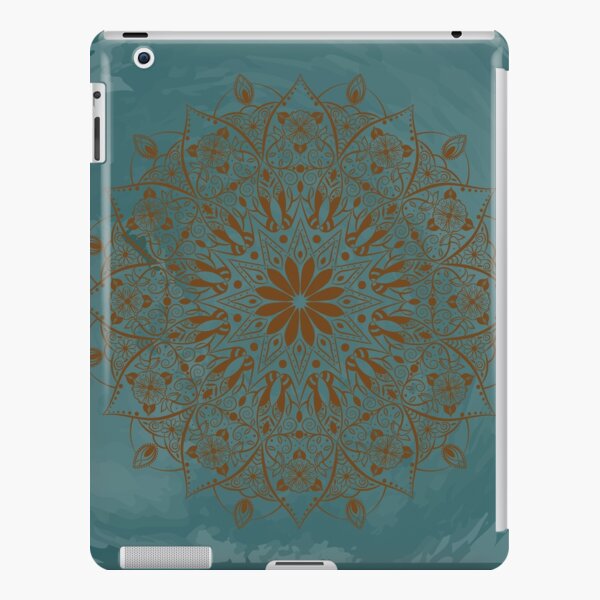 Floral Mandala teal watercolor iPad Snap Case