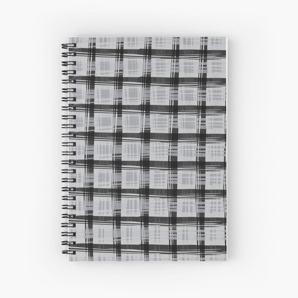 Grey Plaid Spiral Notebook