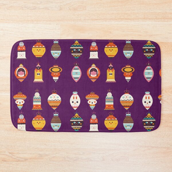 Item preview, Colourful Christmas bulb ornament pattern faces designed and sold by Digibee.