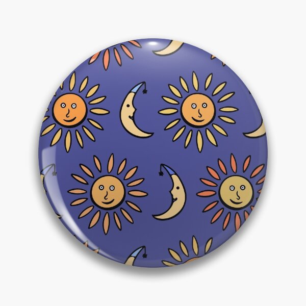 Item preview, Cute Sun and Moon Pattern (blue) designed and sold by Davey's Designs.