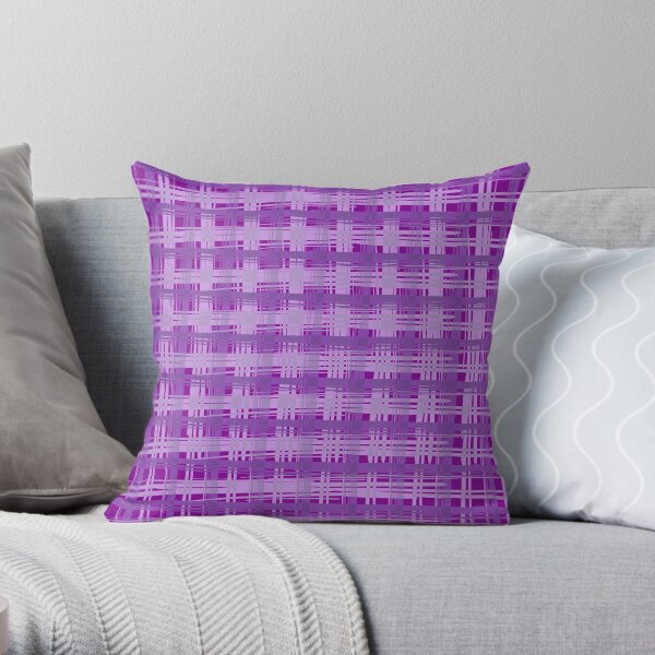 Plum Plaid Throw Pillow