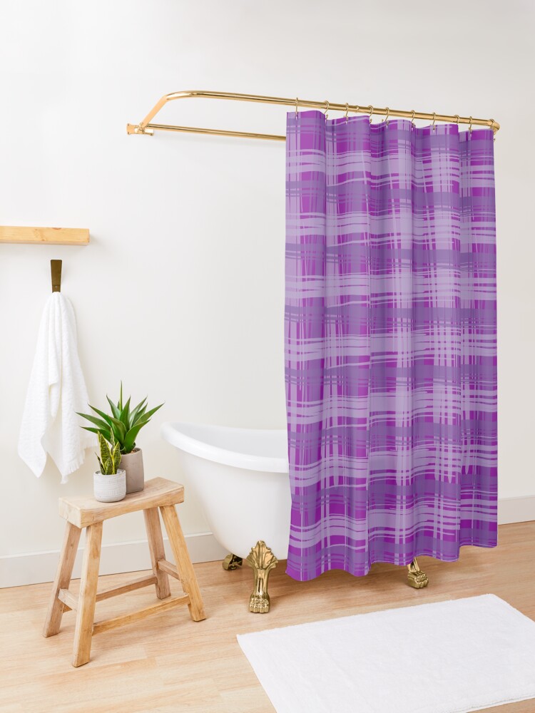 Alternate view of Plum Plaid Shower Curtain