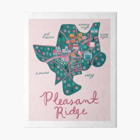 Pleasant Ridge Neighborhood (with Auten) Map Art Board Print