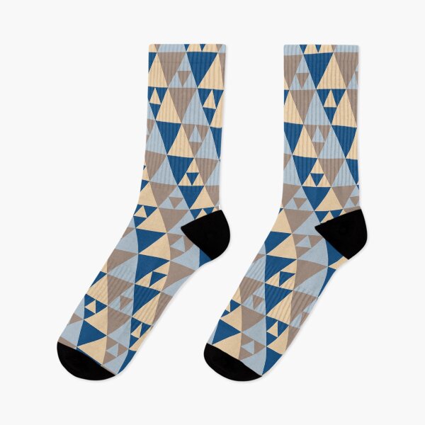 Item preview, Simple geometric ornament with triangles in classic blue color palette designed and sold by acidmit.
