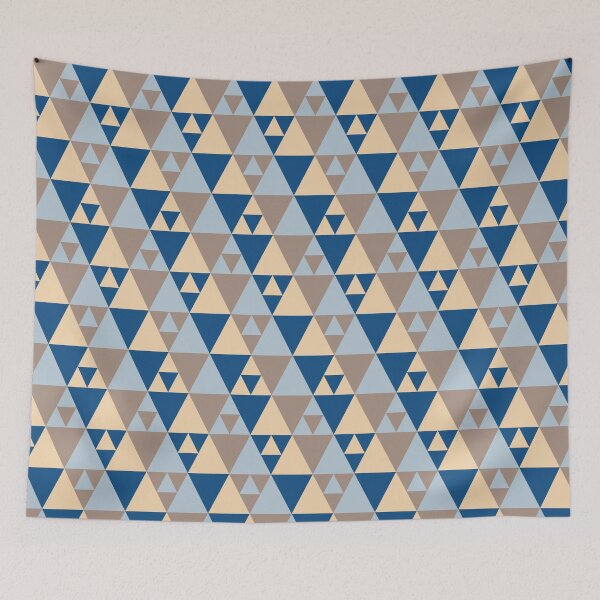 Item preview, Simple geometric ornament with triangles in classic blue color palette designed and sold by acidmit.