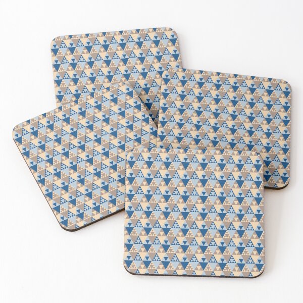Item preview, Triangles in a simple geometric ornament in classic blue color palette designed and sold by acidmit.