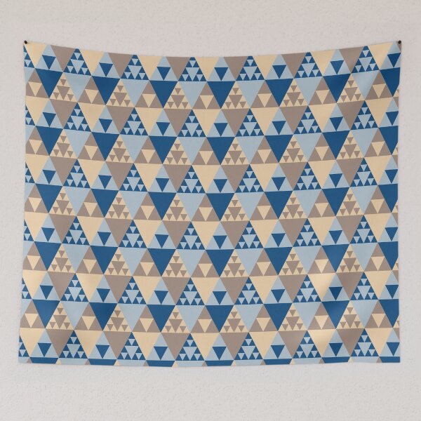 Item preview, Triangles in a simple geometric ornament in classic blue color palette designed and sold by acidmit.