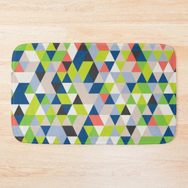 Item preview, Abstract geometric mosaic with triangles in random classic blue color palette designed and sold by acidmit.