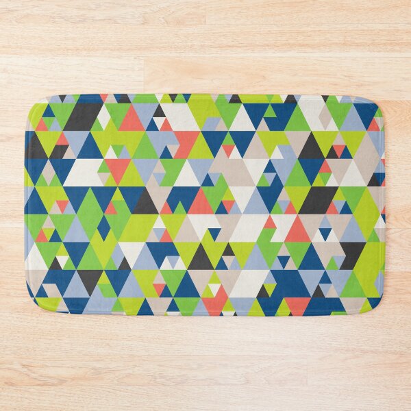 Item preview, Abstract geometric mosaic with triangles in random classic blue color palette designed and sold by acidmit.