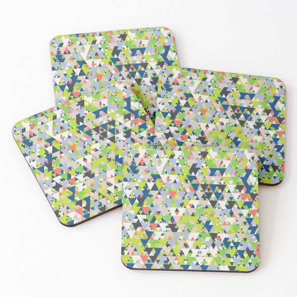 Item preview, Triangles in an abstract geometric mosaic in classic blue color palette designed and sold by acidmit.