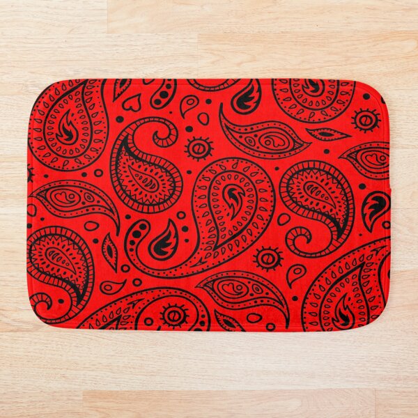 Item preview, Paisley Pattern Black on Red Background Bandana Style Design designed and sold by Troy Krieger.