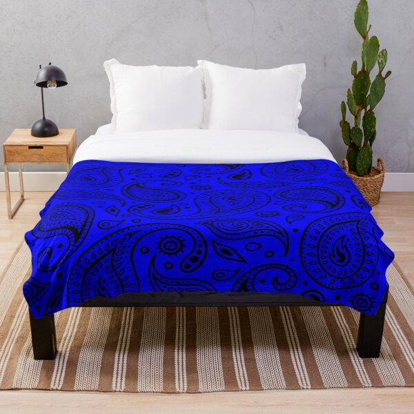 Item preview, Patrón de Paisley negro sobre fondo azul Diseño de estilo bandana designed and sold by Troy Krieger.