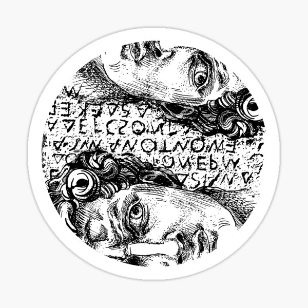 Item preview, David statue face on greek text designed and sold by CatMadePattern.