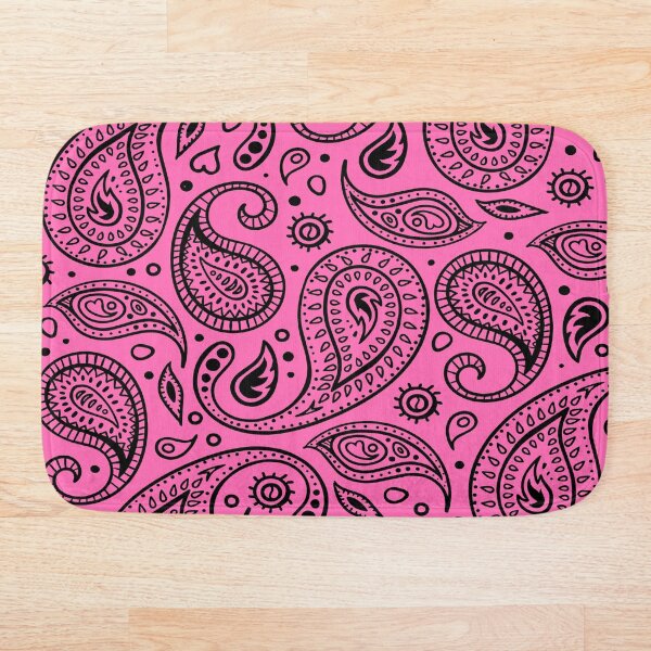 Artikelvorschau, Paisley Muster Schwarz auf Rosa Hintergrund Bandana Style Design entworfen und verkauft von Troy Krieger.