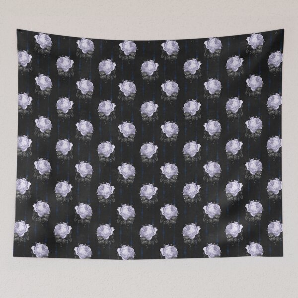 Item preview, An ornate white rose on a black background design designed and sold by AnnieHochmann.