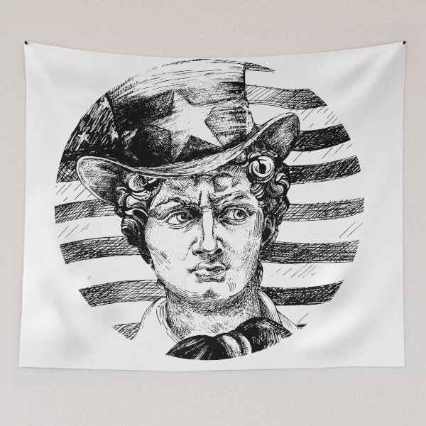 Item preview, David statue and USA attribute designed and sold by CatMadePattern.