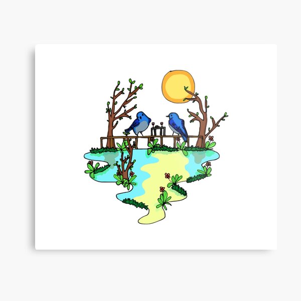 Birds Relaxing Metal Print