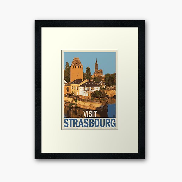 Poster vintage de Strasbourg Impression encadrée