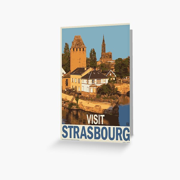 Poster vintage de Strasbourg Carte de vœux