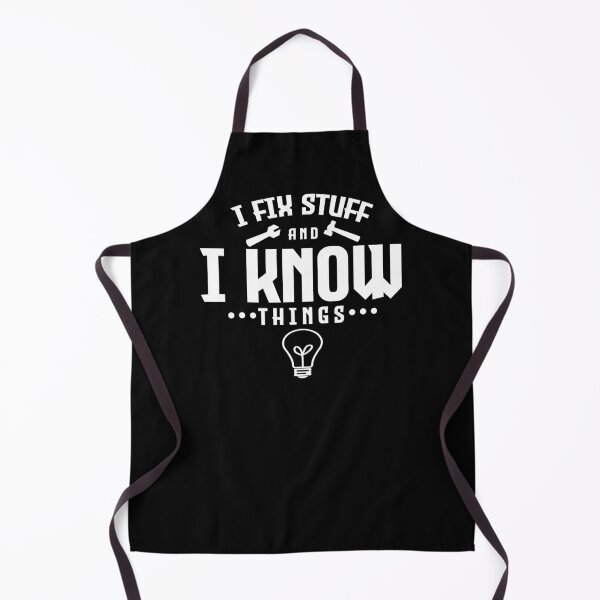 Item preview, I fix stuff and I know things black and white designed and sold by PurrfectCorner.