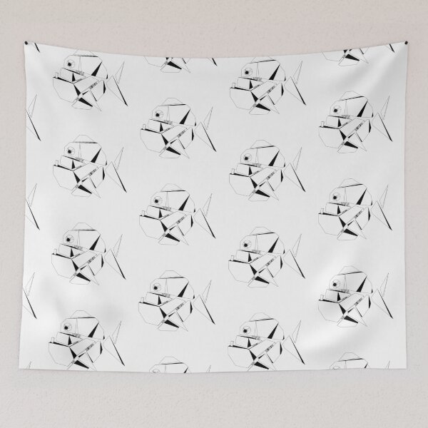 Item preview, Black and white vector illustration of an abstract fish  designed and sold by Familyshmot.