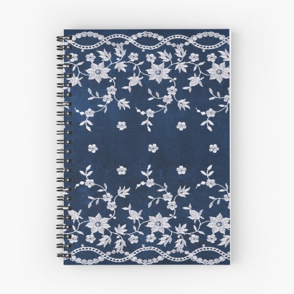 Item preview, An ornate silver flower on blue background design designed and sold by AnnieHochmann.