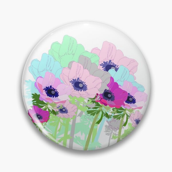 Item preview, Anemones candy color design of spring flowers designed and sold by orangerinka.
