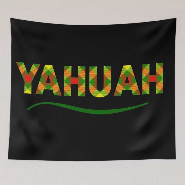Item preview, Yahuah in yellow, red and green tartan designed and sold by DaughterofYah.