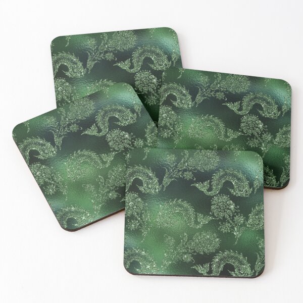 Item preview, Emerald Glitter Fish and Flower Pattern   designed and sold by WOW TeesAndThings.