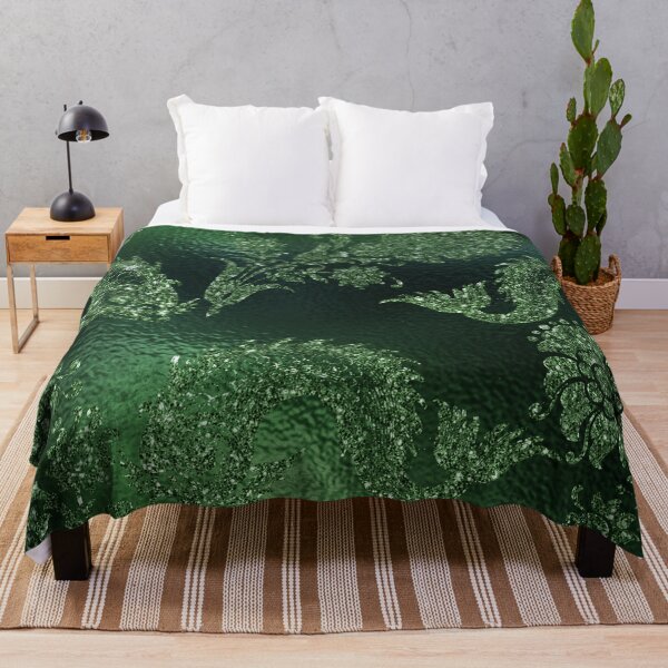 Item preview, Emerald Glitter Fish and Flower Pattern   designed and sold by WOW TeesAndThings.