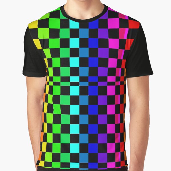 Checkered rainbow shirt on sale