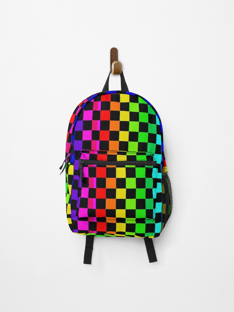 Rainbow Checkered Pattern Backpack