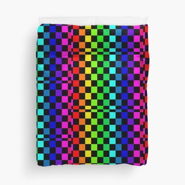 Rainbow Checkered Pattern Duvet Cover