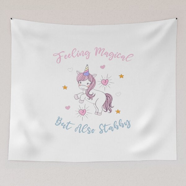 Item preview, Feeling Magical but Also Stabby Cute Unicorn designed and sold by Avgeek21.