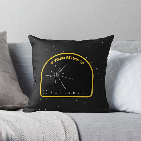 If Found Return To Earth. Voyager, Pioneer Plaque Throw Pillow