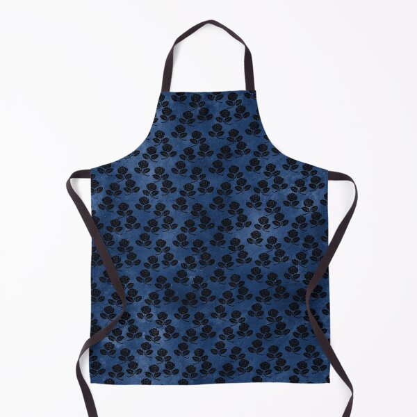 Item preview, An ornate black rose on a blue background design designed and sold by AnnieHochmann.