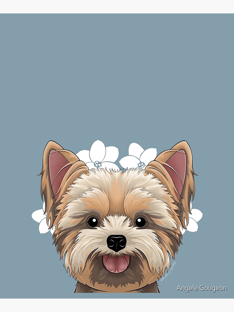 Peeking Yorkie (Flower Version) by AnMGoug