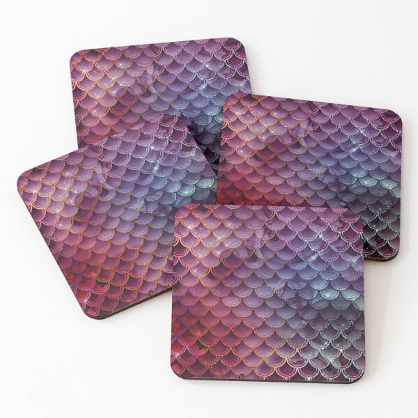 Item preview, Pink Blue Purple Sparkly Mermaid Tail Watercolor Pattern designed and sold by WOW TeesAndThings.