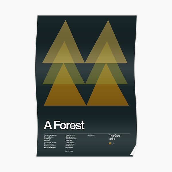 The Cure - A Forest 1984 - New Wave song Minimalistic Swiss Graphic Design Poster