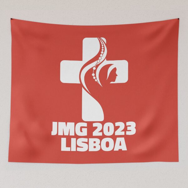 Item preview, JWJ Jornada Mundial de la Juventude Lisboa 2023 official logo red v2 designed and sold by superpixus.