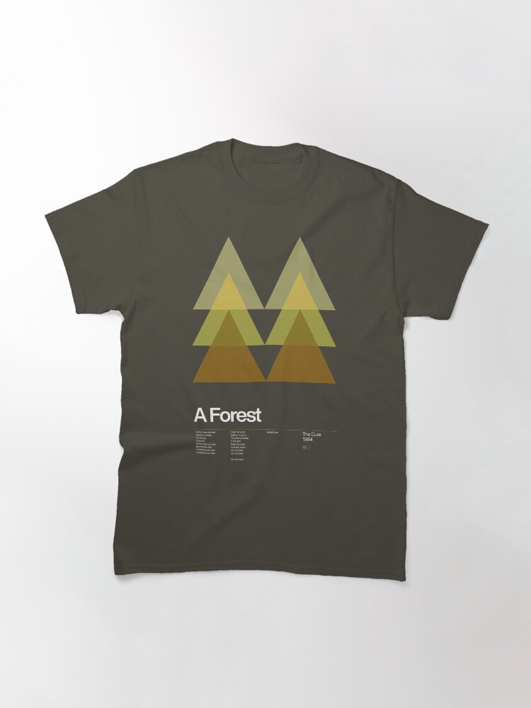 Alternate view of The Cure - A Forest 1984 - New Wave song Minimalistic Swiss Graphic Design Classic T-Shirt
